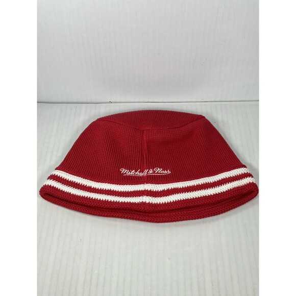 Mitchell & Ness Chicago Bulls NBA Knucket Knit Bucket Hat Cap Red Windy City NEW - Picture 2 of 3
